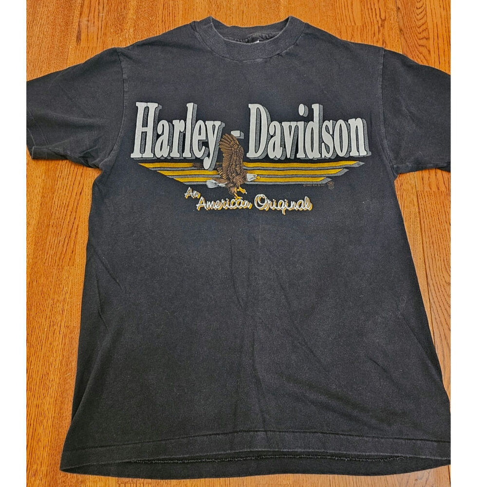 VTG 1987 Harley Davidson American Original Eagle sz M San Diego single stitch